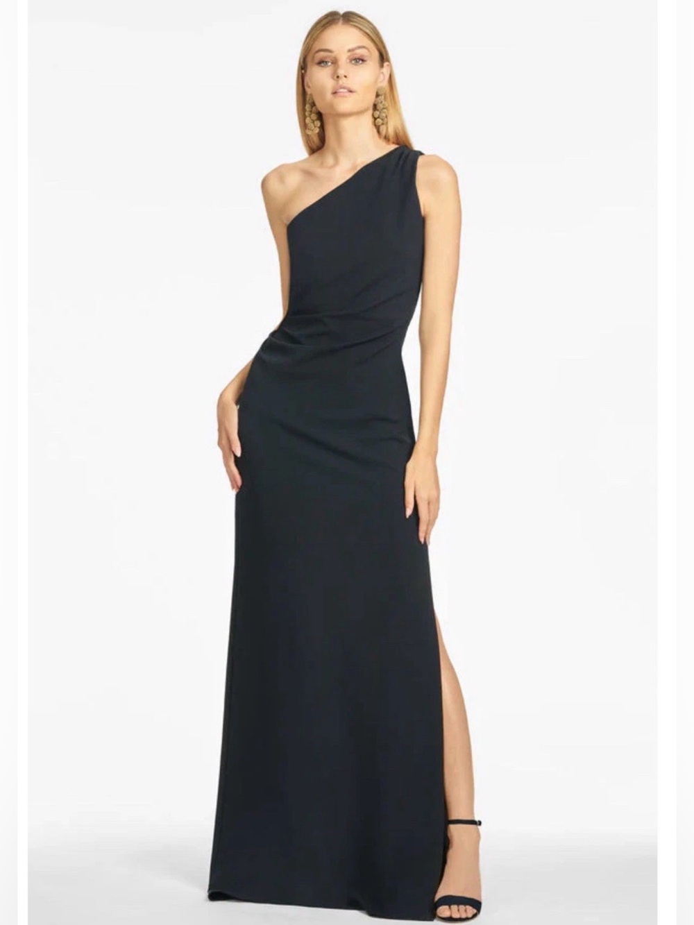 Sachin + Babi CeCe One-Shoulder Navy Evening Gown Size 14 New